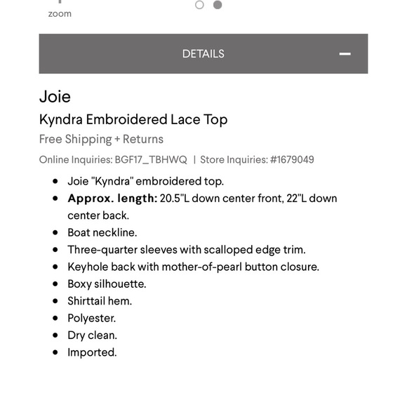 Joie kyndra embroidered lace top - Picture 4 of 7